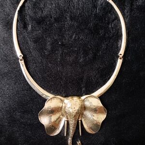 Gold Elephant Pendant Necklace